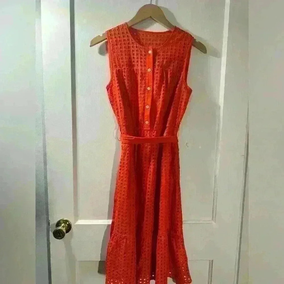 NWT J.CREW EYELET DRESS 100% COTTON - Picture 2 of 6